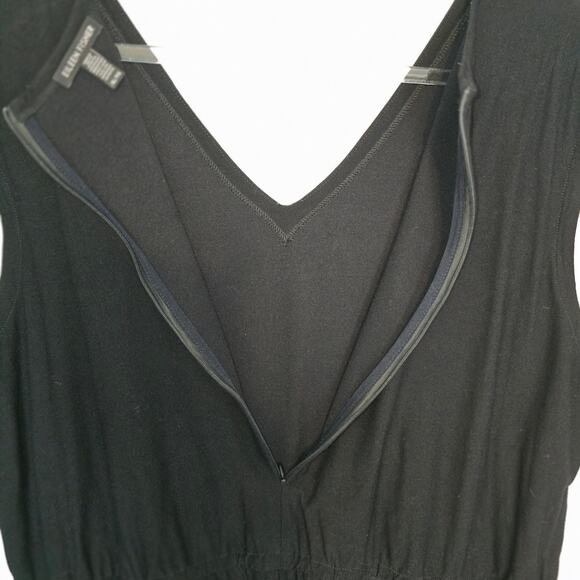 Eileen Fisher Stretch Crepe Sleeveless Black V Neck Jumpsuit XL - Picture 6 of 7